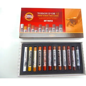 Křída umělecká suchá, 8522-12ks, hnědé odstíny