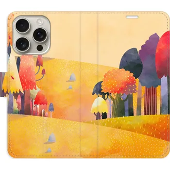 Pouzdro na mobilní telefon Flip pouzdro iSaprio - Apple iPhone 16 Pro - Autumn Forest - kapsičky na karty (Knížkový flip kryt, obal, pouzdro iSaprio - Autumn Forest na mobil Apple iPhone 16 Pro - 360° ochrana telefonu, přihrádka na karty a hotovost, funkce stojánku, pevná TPU)
