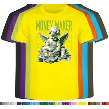 Pánské tričko panske-levne-bavlnene-tricko-digi-potisk-andel-penize Barva: Yellow - žlutá, velikost: XXL