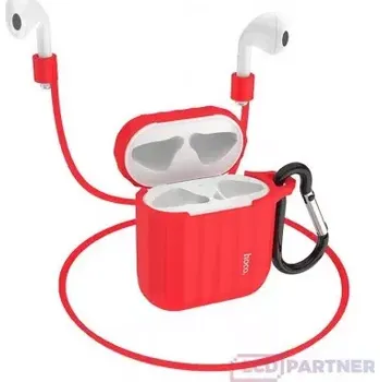 Pouzdro na mobilní telefon hoco. Airpods 1/2 WB10 silikonové pouzdro červené