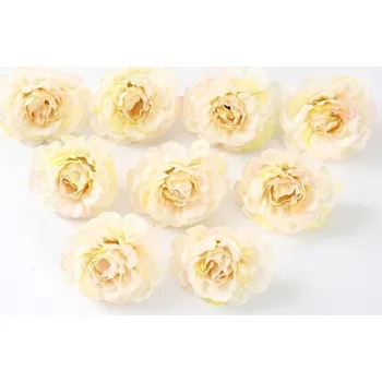 Dekorativní umělé květy 10 ks krémová