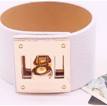 Náramek Dámský kožený náramek H368 bílá