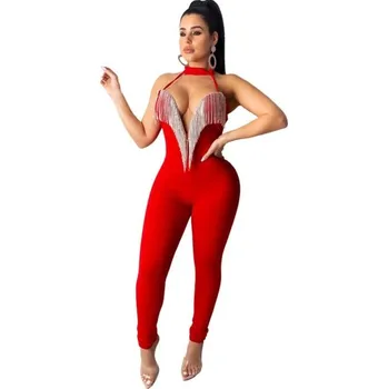 Dámský overall Dámský společenský overal A2058 červená S