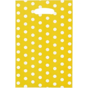 Dárková taška Dárkový sáček s puntíky 10 ks žlutá
