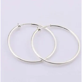 Náušnice Dámské kruhové náušnice G561 šedá 50 mm