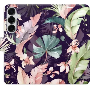 Pouzdro na mobilní telefon Flip pouzdro iSaprio - Samsung Galaxy S25 Plus - Flower Pattern 08 - kapsičky na karty (Knížkový flip kryt, obal, pouzdro iSaprio - Flower Pattern 08 na mobil Samsung Galaxy S25 Plus - 360° ochrana telefonu, přihrádka na karty a hotovost, funkce stojánku,