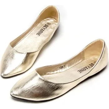 Dámské baleríny Dámské lesklé baleríny J1733 zlatá 39