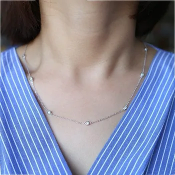 Náhrdelník Dámský náhrdelník s krystaly M100 starorůžová 45 cm