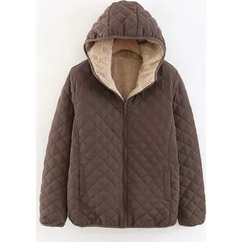 Dámská casual bunda Dámská přechodná bunda s kožíškem hnědá S