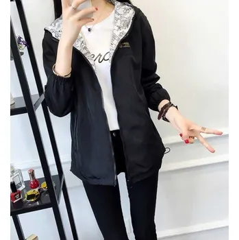 Dámská casual bunda Dámská jarní oboustranná bunda J780 černá L