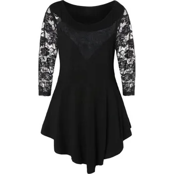 Dámské tričko Dámský top nadměrné velikosti A952 černá 3XL