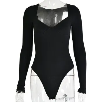 Body Dámské body s hlubokým výstřihem černá XS