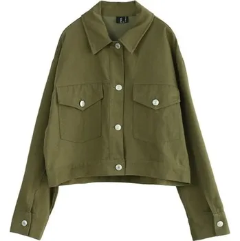 Dámská casual bunda Dámská jarní bunda P2039 armádní zelená S