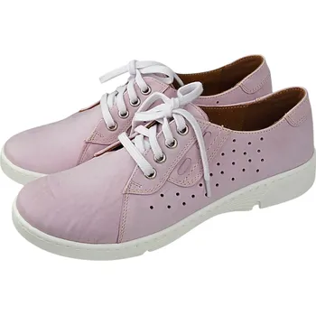 Dámské polobotky S 510/P - 134 růžové perforované dámské kožené zdravotní polobotky; bílá podešev 40