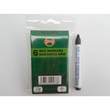 Křída mastná na sklo, 6 kusů, modrá