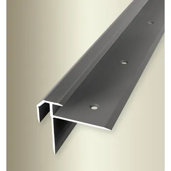 Podlahová lišta Küberit 838 - Schodová hrana zásuvná 8 - 8,5 mm, šroubovací Barva dekoru: imit. nerezi F2, Délka lišty: 250 cm