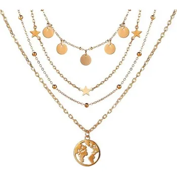 Náhrdelník Dámský náhrdelník se zeměkoulí a hvězdami