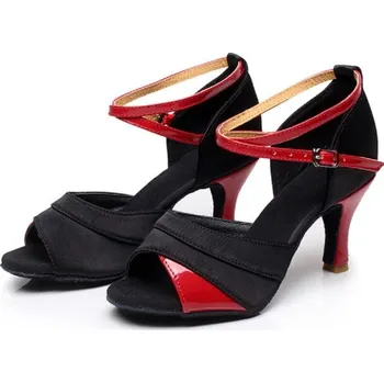 Dámské lodičky Dámská taneční obuv - Lodičky A543 červená 38 7 cm