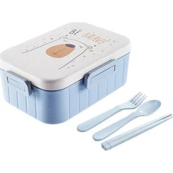 Termobox Bento box na jídlo s příborem modrá