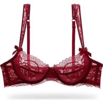 Podprsenka Dámská krajková Bardot podprsenka bordová 80C