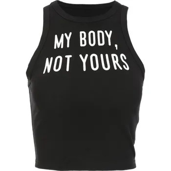 Dámský crop top s potiskem A1198 černá S