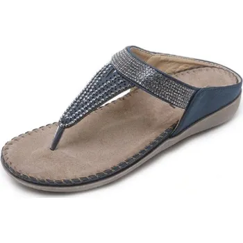 Dámské žabky Dámské žabky s kamínky modrá 41