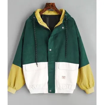 Dámská casual bunda Dámská barevná přechodná bunda s kapucí L 1