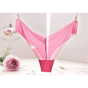 Kalhotky Dámské průsvitné V-string kalhotky světle růžová