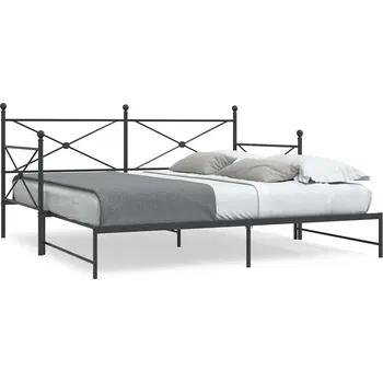Postel vidaXL Válenda se přistýlkou bez matrace 100x190 cm ocel [4104690] Barva: Černá