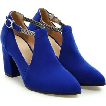 Dámské lodičky Dámské semišové lodičky s přezkou modrá 34