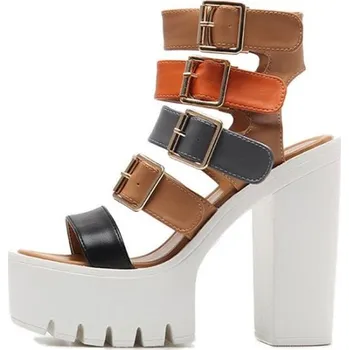 Dámské sandále Dámské sandály s přezkami hnědá 39