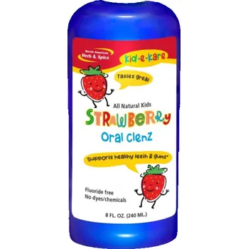 Ústní voda NAHS Kid-e-Kare Oral Clenz bylinná ústní voda pro děti s jahodovou příchutí