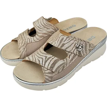 Dámské pantofle IIP2 - 418 beige zdravotní lehké kožené nazouváky s podporami kleneb nožních 36