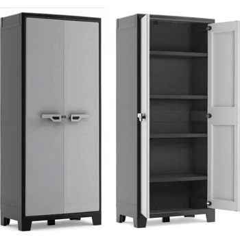 Zahradní úložný box Vysoká plastová venkovní skříň 182 x 80 x 44 cm, TITAN HIGH, 30 kg/pol., (voděodolnost IPX3)