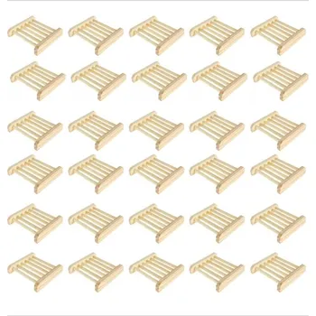 Mýdlenka Dřevěná mýdlenka ručně vyráběná s odtokem | mýdlová miska, koupelnový doplněk - 30ks