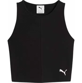 Dámské tílko Puma WARDROBE ESS RIBBED CROP TOP W černé 629765-01 - L | UK 10,5 | US 11,5