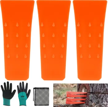 Štípací klín 3 ks Klín na kácení stromů s rukavicemi a taškou | plastový klín, lesnický klín