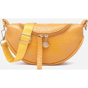 Kabelka Dámská kožená crossbody kabelka M890 tmavě žlutá