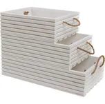 Vingo Dřevěná bedýnka s lanovými uchy, bílá Rozměry (cm): 50x35, v. 14,5