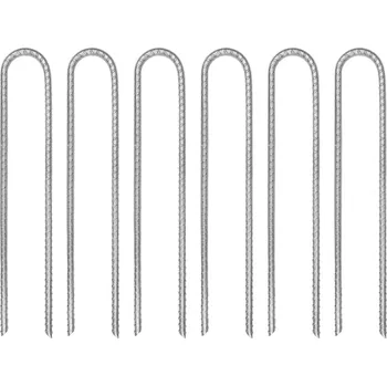 vidaXL Stanové kolíky 6 ks ve tvaru U 30 cm Ø 7 mm pozinkovaná ocel