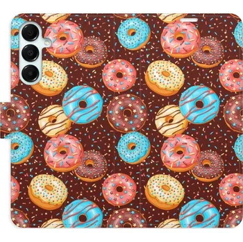 Pouzdro na mobilní telefon Flip pouzdro iSaprio - Samsung Galaxy A16 / A16 5G - Donuts Pattern - kapsičky na karty (Knížkový flip kryt, obal, pouzdro iSaprio - Donuts Pattern na mobil Samsung Galaxy A16 / A16 5G - 360° ochrana telefonu, přihrádka na karty a hotovost, funkce stojánk