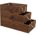 Vingo Dřevěná bedýnka s lanovými uchy, hnědá Rozměry (cm): 50x35, v. 14,5