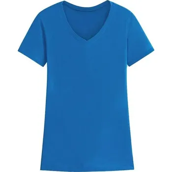 Dámské basic tričko s krátkým rukávem modrá XXL