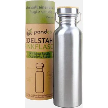 Láhev Pandoo Nerezová lahev na vodu s bambusovým víčkem 750 ml