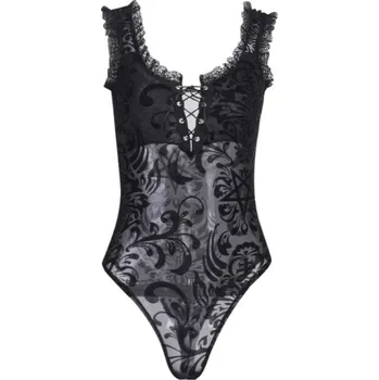 Body Dámské krajkové body černé XL