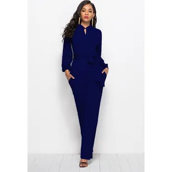 Dámský overall Dámský dlouhý overal s mašlí tmavě modrá M