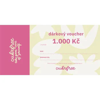 Dárkový potravinový koš Dárkový voucher cukrfree e-mailem (Nákupní voucher: 1 000 Kč)