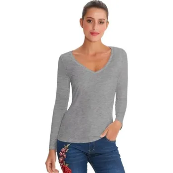 Dámské tričko s dlouhým rukávem B155 šedá XXL