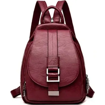 Sportovní batoh Dámský kožený batoh 608 vínová