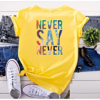 Dámské tričko Dámské tričko s barevným potiskem B190 žlutá M